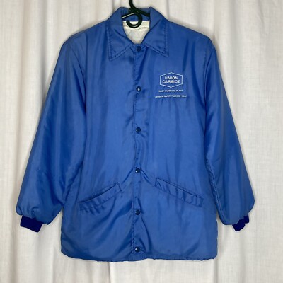 Union Carbide Snap Front Vintage Jacket Retro East Hartford CT 