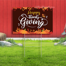 Happy ThanksGiving Yard Sign Indoor Outdoor Yard Lawn Sign