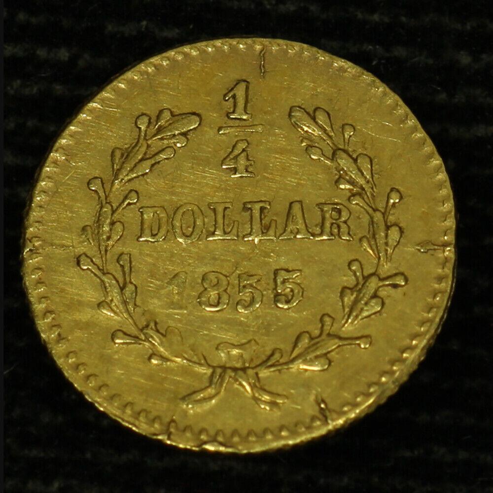 1855 California Fractional Gold BG-227 25c