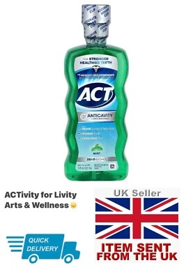 ACT Anticavity Fluoride Mouthwash, Alcohol Free, Mint 18 fl oz (532 ml)