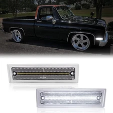 2X White LED Side Marker Lights For Chevy GMC Pickup Truck 1981-1991 C10 C20 C30