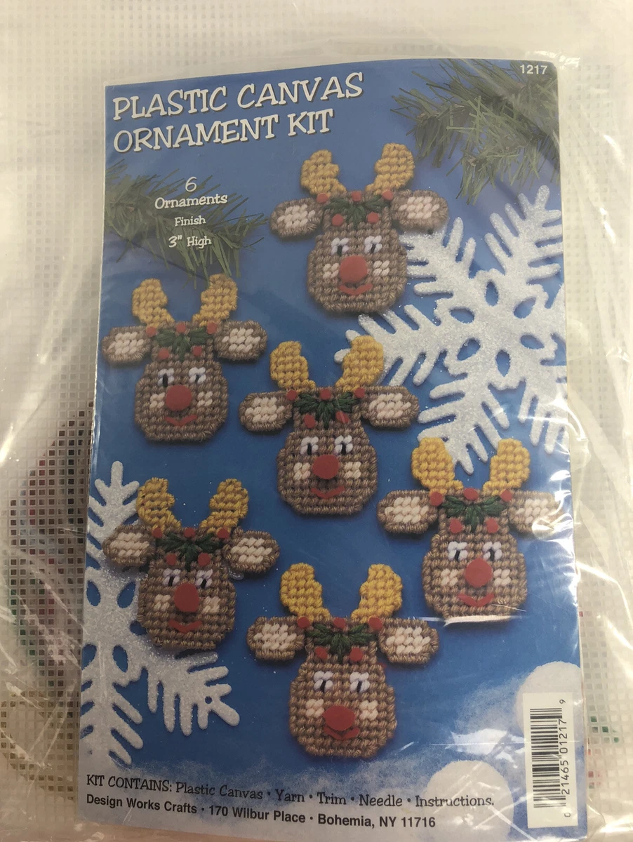 Design Works Crafts Plastic Canvas Kits Reindeer & Santa Ornaments 3 Lot  Of 2