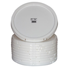 PACK 10 2 Gal. Tapas de plástico para cubos de pintura blanca de alta resistencia con. Mango de metal