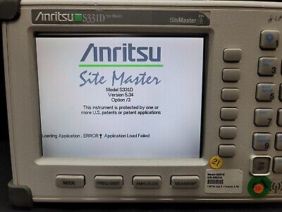 Anritsu S331D: Site Master, Version 5.34, W/opt. 003 (NO Anritsu S331D: Site Master, Version 5.34, W/opt. 003 (NO