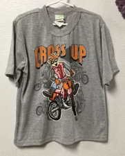 Circo Boys Shirt Size Small Gray Motorcycle Cross Up Pullover 38 