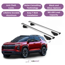 ERKUL Roof Rack Cross Bars for Chevrolet Equinox 2025 for Raised Rails - Silver