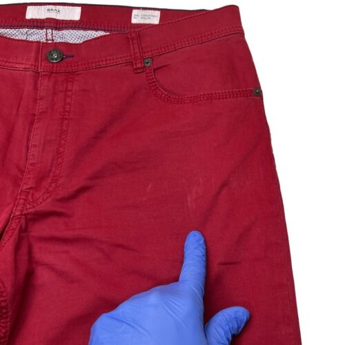 BRAX Pants Men's 36x30 Red Stretch Cooper Fancy Chino Regular Fit Golf - Picture 12 of 14