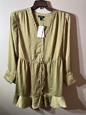 Jessica Simpson Size Small Green Button Down Dress NWT