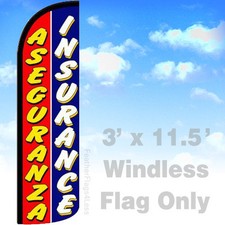 ASEGURANZA INSURANCE Windless Swooper Feather Flag Banner Sign 3x11.5 - q