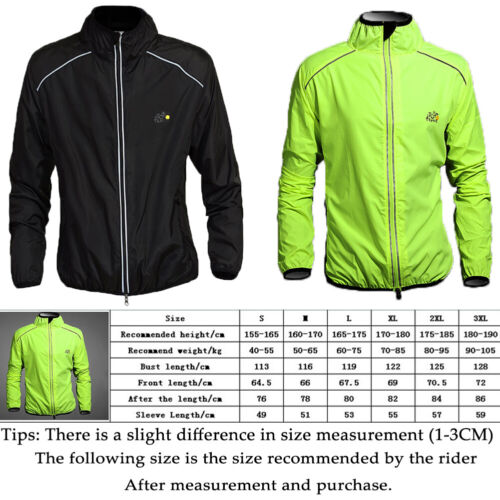 Cycling Jacket Waterproof Windproof Vest Quick-dry Reflective Logo Windbreaker - Picture 2 of 22