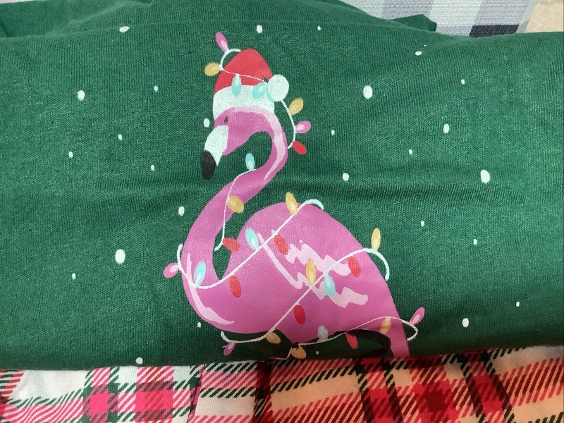 Kim Roger’s 3 Piece Cardigan Set Sleepwear Christmas Flamingo L NEW