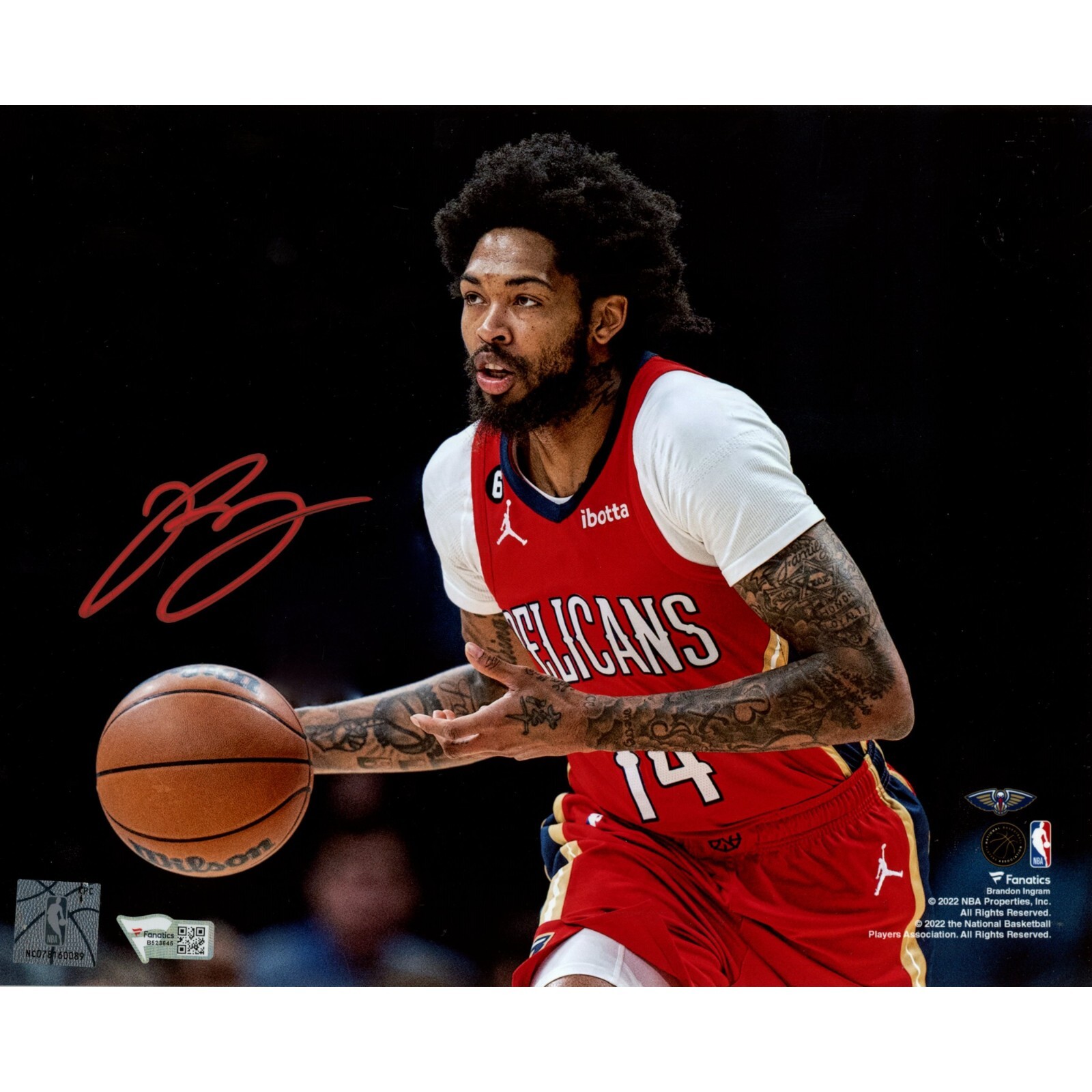 Ingram Autographed Signed NEW ORLEANS PELICANS Brandon / 8x10 Photo FAN 46677 
