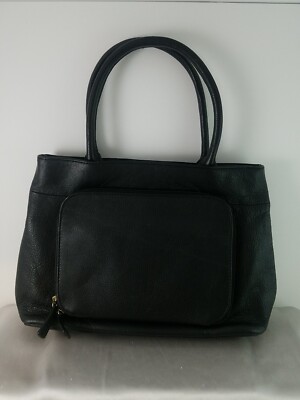 Giani Bernini Purse Black Pebbled Leather, Outer Wallet Pocket