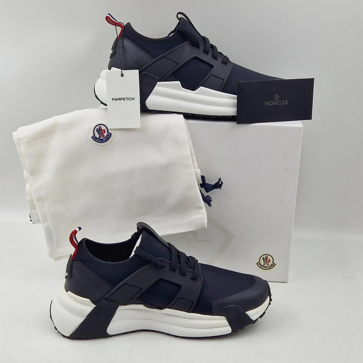MONCLER LUNAROVE BLACK DESIGNER WOMENS SNEAKERS UK 7 BRAND NEW
