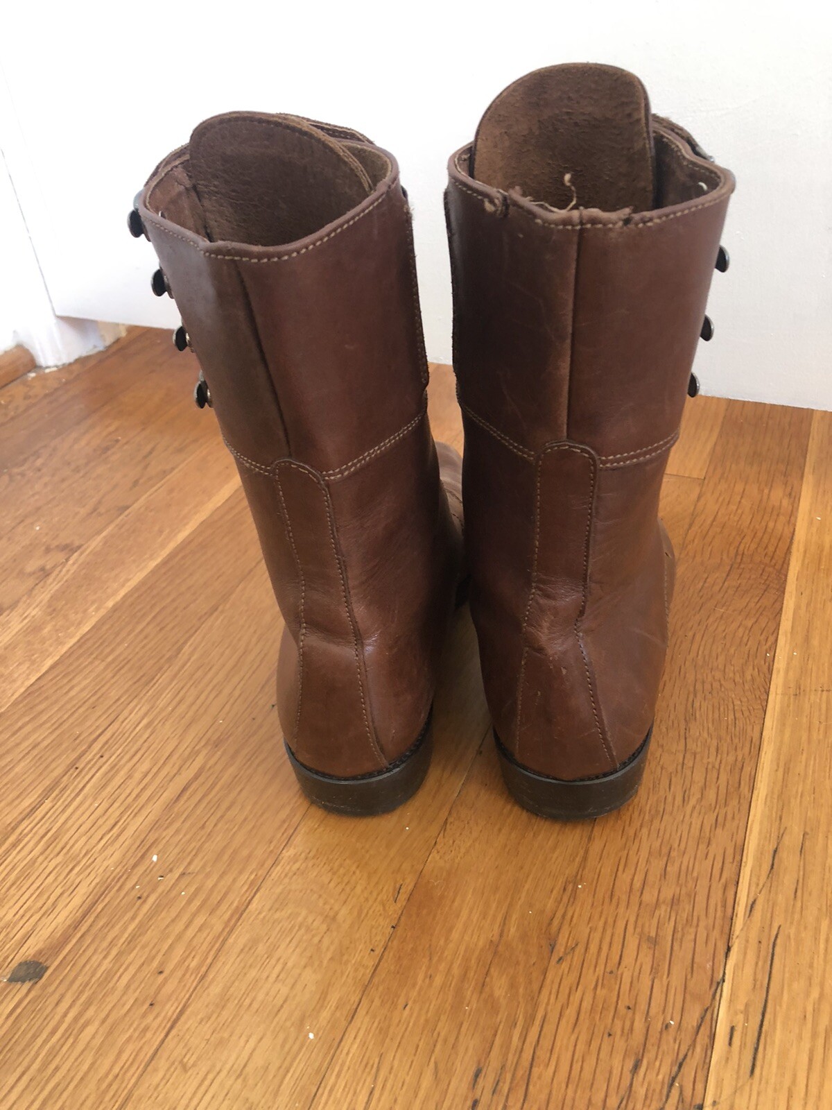 Euroflex Brown Boots Lace Up W/ Monk Strap US Size 6.5/European 39 Made in Italy