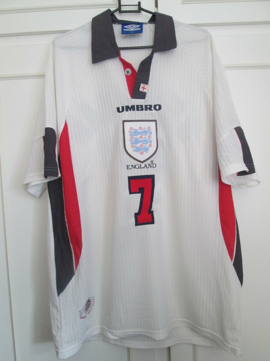 1997-1998 Beckham 7 World Cup England Home Football Shirt XL