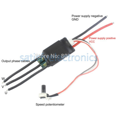 DC 12V 7-24V 3-phase Brushless Hallless Motor Pump Driver ESC Speed Controller
