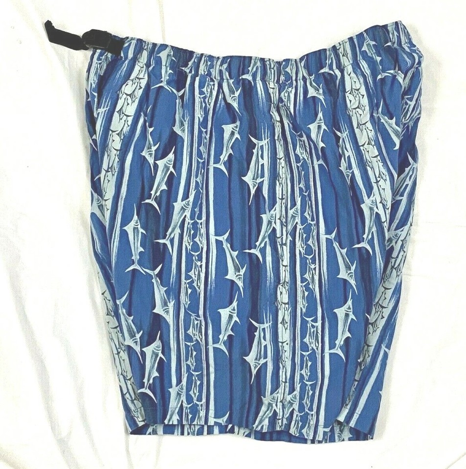Columbia Sportswear Mens Swim Trunks Fish Marlin Print Shorts Size XL