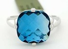 GENUINE 7.84 Cts BLUE ZIRCON RING 10k WHITE GOLD - Free Certificate Appraisal — photo 1