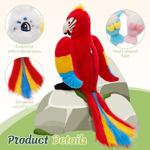 Macaw Parrot Stuffed Animals with Babies, 18'' Mommy Stuffed Parrot Plush wit... - Bild 7 von 9