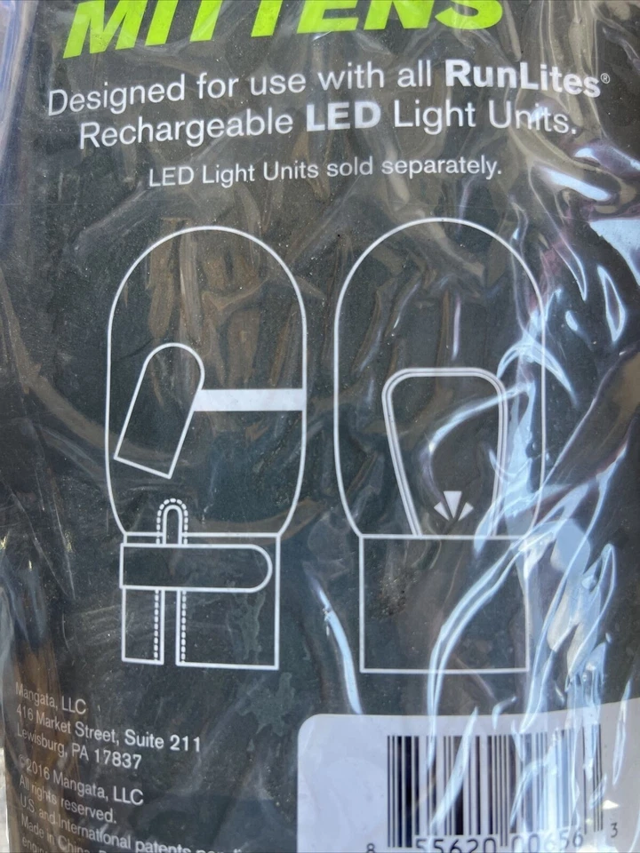 runLites 连指手套黑色跑步抓绒手套尺寸小号带电池 — 第 4/4 张图片