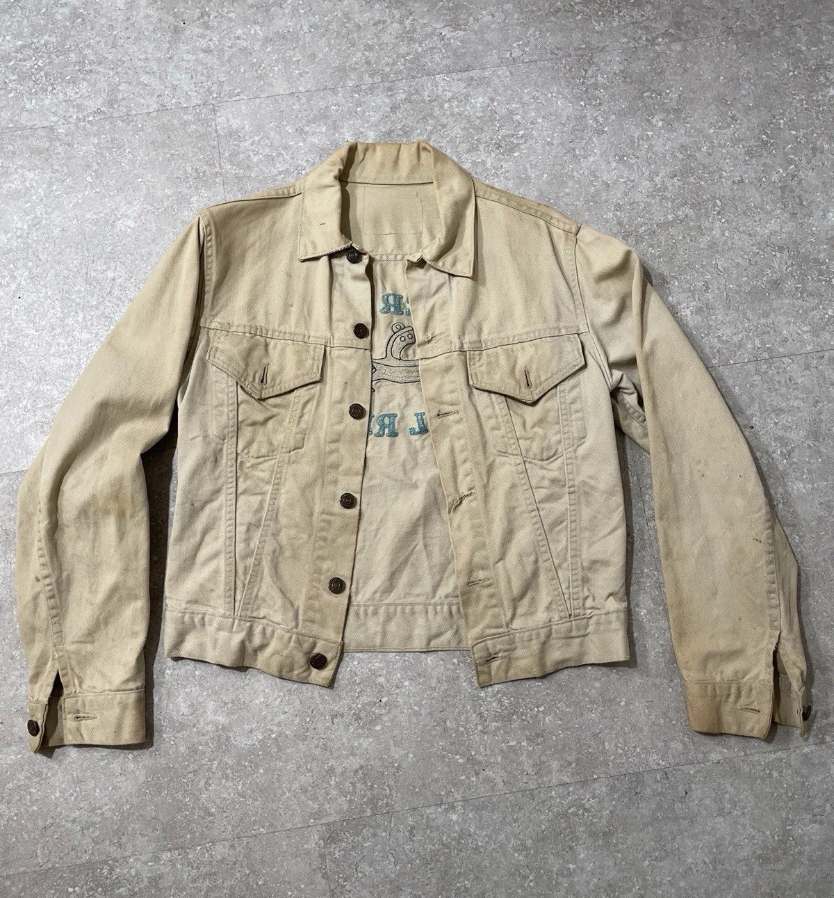 Levis VTG 557 XX Big E Trucker Jacket Size 36 Type 3 O Stamp Early 1960s Rare image 2