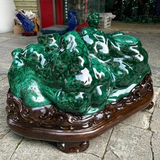 340LB Rare TOP Natural malachite Quartz Crystal Mineral specimen reiki decor