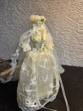 doll house accessories beautiful lace wedding dress/vale on mannequin  1.12th E