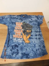 TIE DYE Da Dawg Graphic TALK WALK  T-Shirt Mens XL Black Biker Grunge