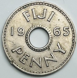 1965 Fiji Penny KM# 21 Circulated Condition