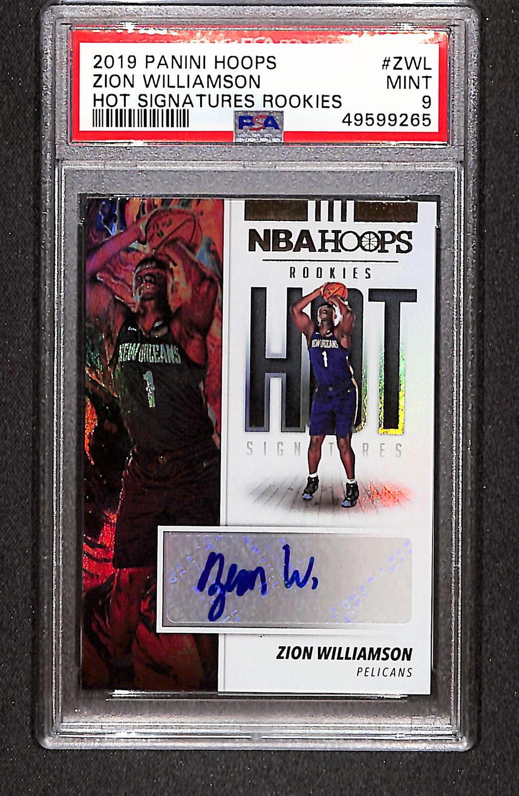 Zion Williamson 2019-20 Hoops Hot Signatures Rookies #HR-ZWL PSA 9