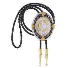 Western Ties for Men Western Cowboy Initial Letters A-Z Leather Necktie Neckl...