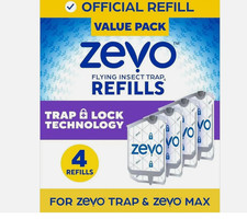 4 Refill Cartridges Zevo Flying Insect Trap Refill Cartridges -Easy to Use-USA