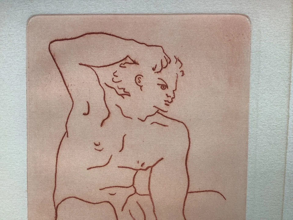 Originale alte Jean Cocteau Radierung signiert datiert nummeriert limitiert - Bild 2 von 4