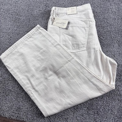 NEW Universal Thread Jeans Womens 18 (38x30) Relaxed Wide Leg Beige Cotton
