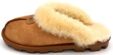 New UGG 8 Coquette Chestnut 5125 Slippers Suede Sheepskin Fur