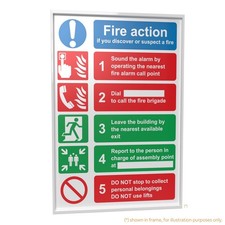 Fire Action Safety Poster / A4 / A3 / A2 