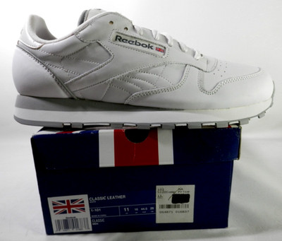 Reebok Classic Leather White Pure Grey Pewter Men's Shoes Sneakers Size 11
