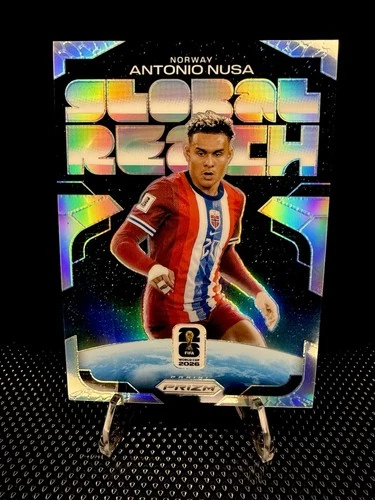 2026 Panini Prizm FIFA World Cup Antonio Nusa #15 Global Reach Silver Norway