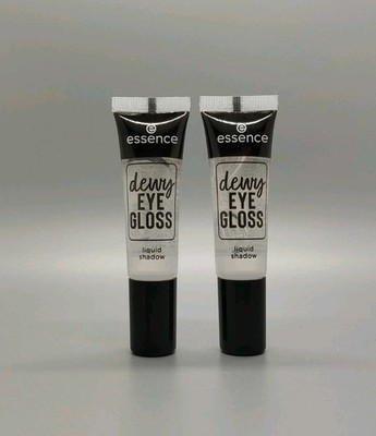 2x Essence: Dewy Eye Gloss / Flüssiger Lidschatten - 01 Crystal Clear - 2x 8 ml