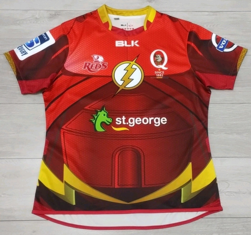 Queensland Reds Super Rugby 'The Flash' Shirt 2015 BLK Extra Large