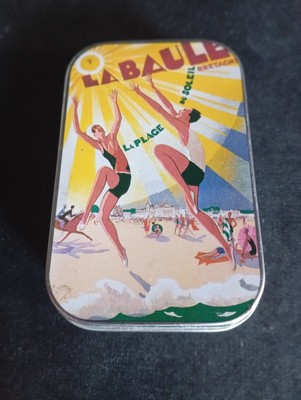 kleine leere Metalldose Süßigkeiten Karamell Dekor Stil 30er Jahre LA BAULE
