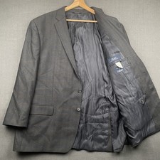 Ralph Lauren Blazer Men 48R Grey Plaid 100 Wool Academic Preppy Sport Coat