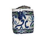 Vera Bradley Mediterranean White  Lunch Sack Insulated Zip Around With Handle