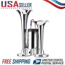 Train Electric Air Horn For Trucks RV Car Boat 12V Super Loud Dual Trumpet