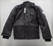 DKNY Boys' Ballistic Park Jacket Size 10/12 In Charcoal And Black