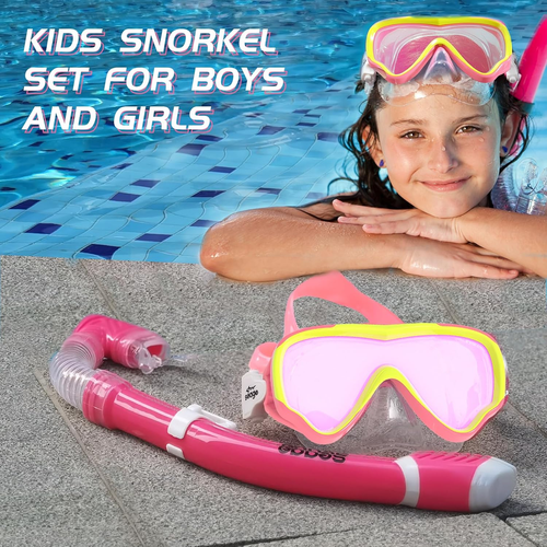 Kids Snorkel Set Dry Top Mask Snorkeling Gear for Boys Girls Youth, No Leak Anti - Picture 2 of 7