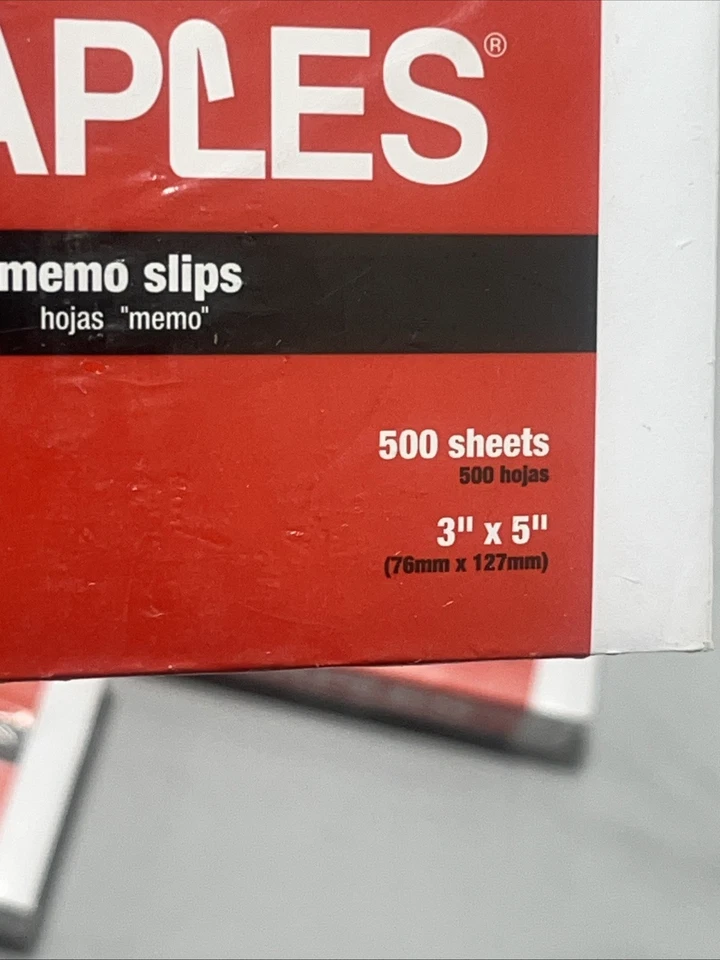 X10 Staples White 500 Sheets Memo Slips 3”x5” New 5000 Sheets 10 New Packs NOS - Image 3 of 4
