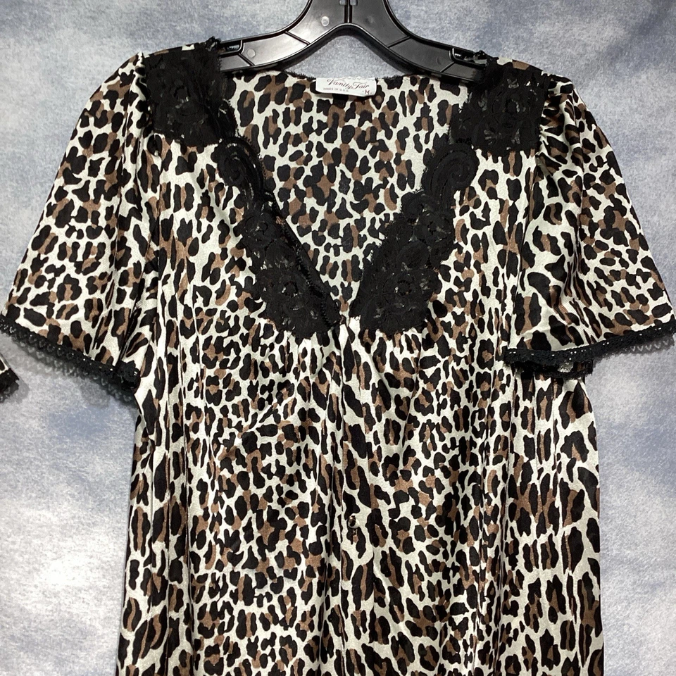 De Colección Vanity Fair Animal Print Camisón Vestido y Bata EE. UU. 100% Nylon Mediano Juego de 2 Piezas Foto 4 de 4