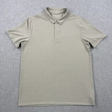 Vuori Shirt Mens Medium Gray Knit Twill Performance Polo Short Sleeve Golf